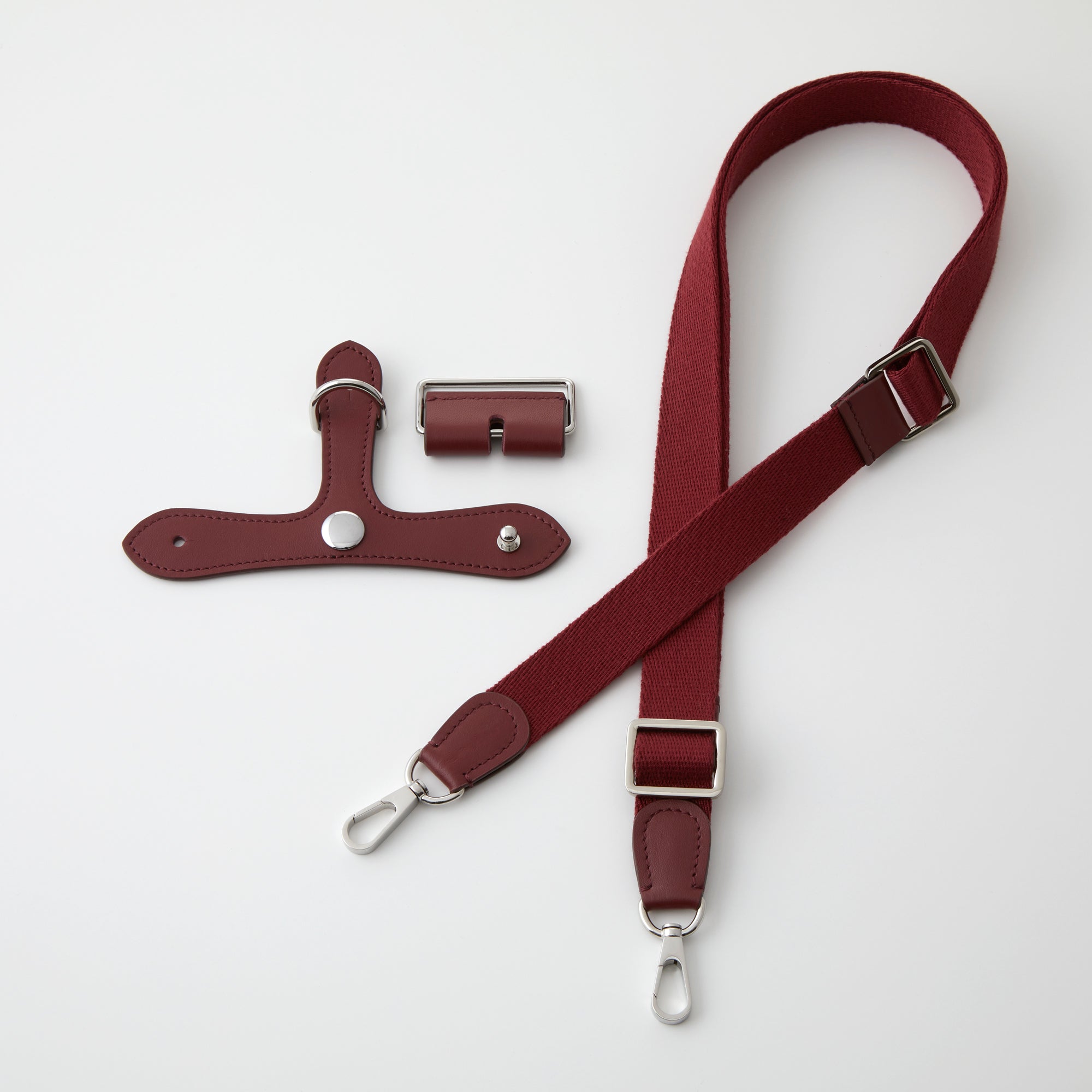 ブリッドアブラック対応ストラップセット ワインレッド
